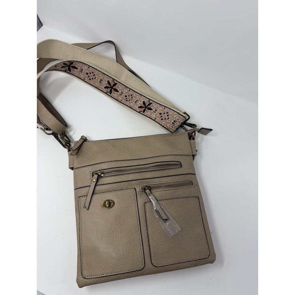 T-Shirt & Jeans Leather Crossbody w/ 2 Straps Light Brown One Size - Picture 2 of 4